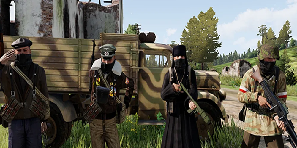 A bird sitting on a nest of eggs.